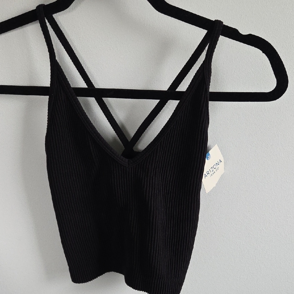 Arizona Jean Company Black Ribbed Crop Top